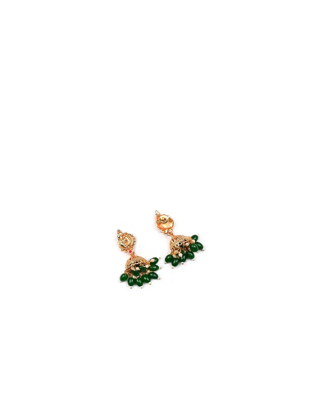 Gold Plated Lakshmi Pendant Necklace Set