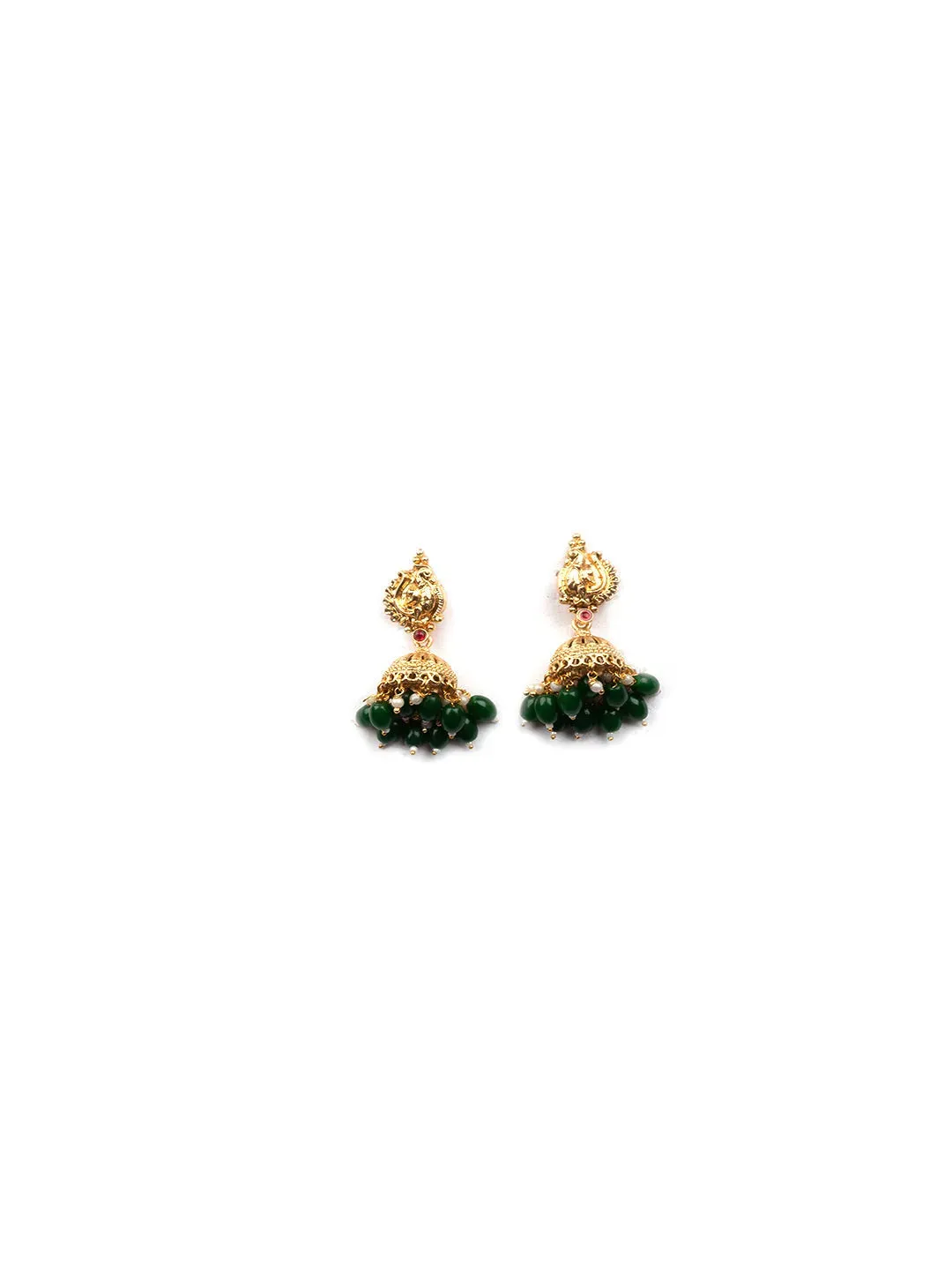 Gold Plated Lakshmi Pendant Necklace Set