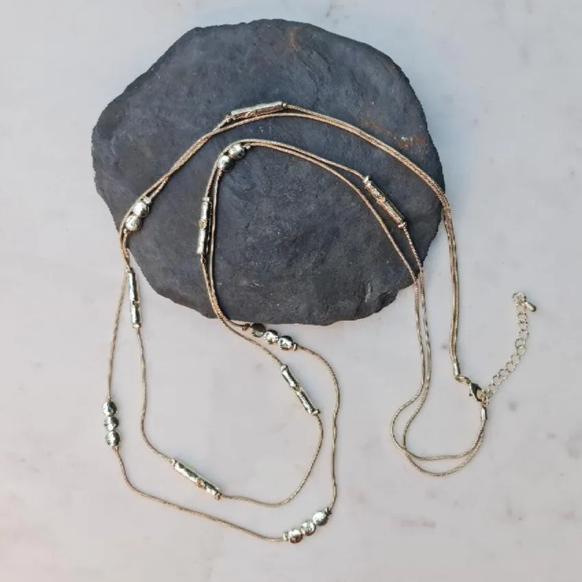 Hearts Detail Double Necklace