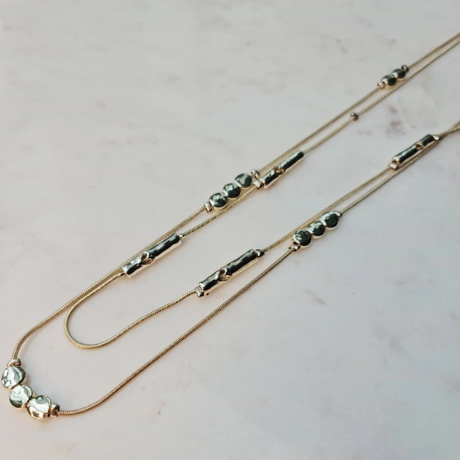 Hearts Detail Double Necklace