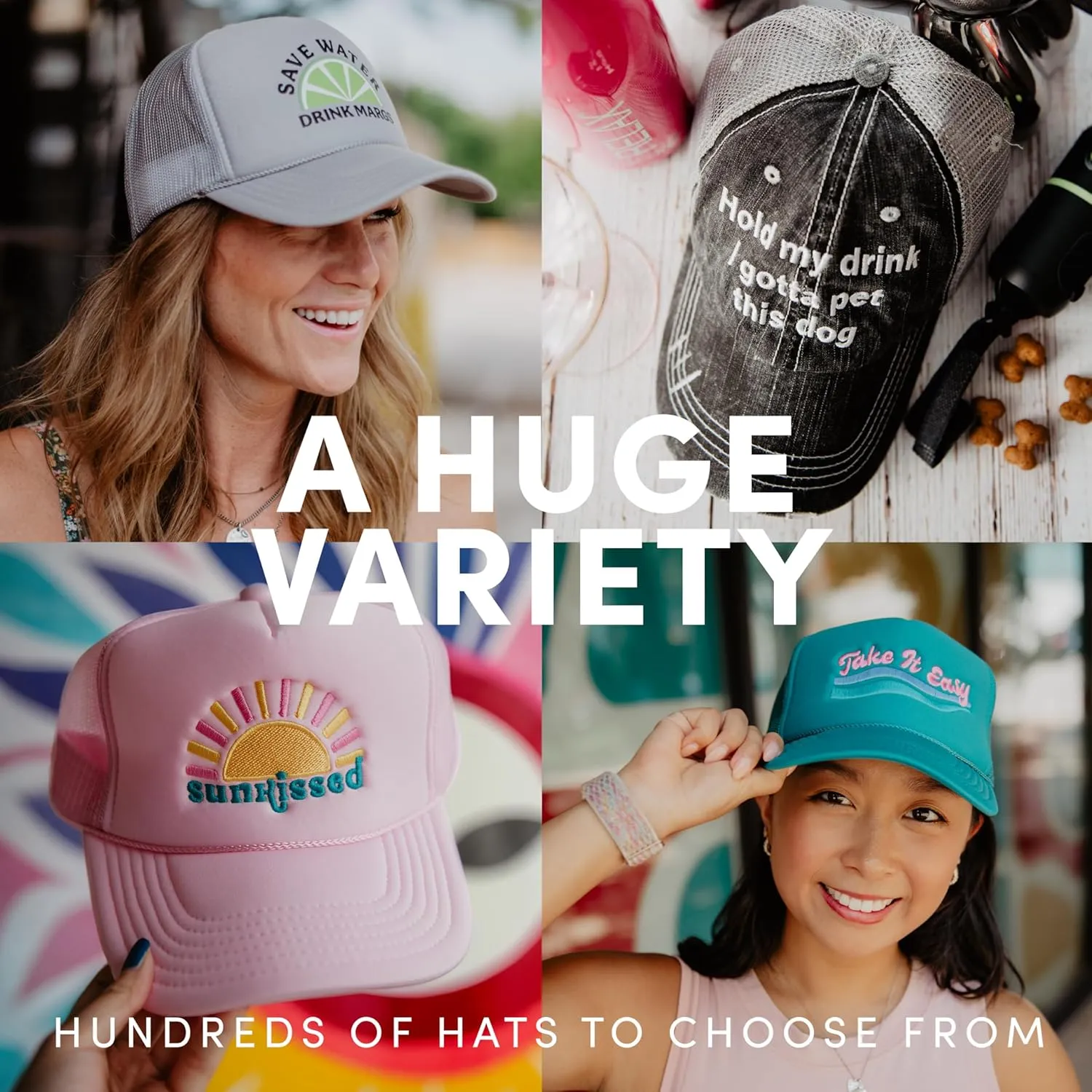 KATYDID Messy Hair Don't Care Baseball Hats Cap - Trucker Hat for Women - Stylish Cute Sun Hat