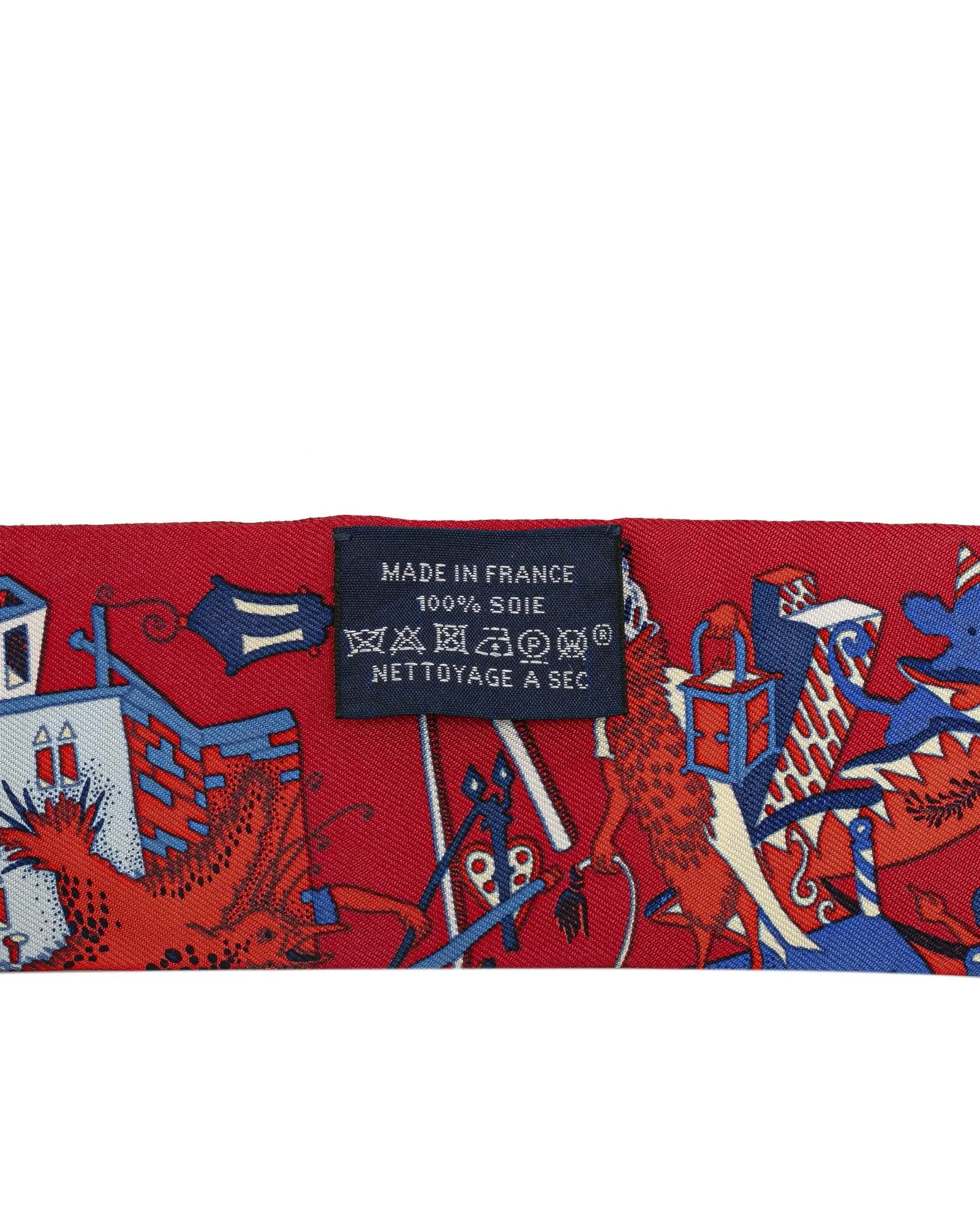 La Folle Parade Silk Twilly Scarf with Intricate Print