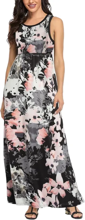 Lacavocor Womens Summer Maxi Dress Tank Top Sleeveless Long Dresses