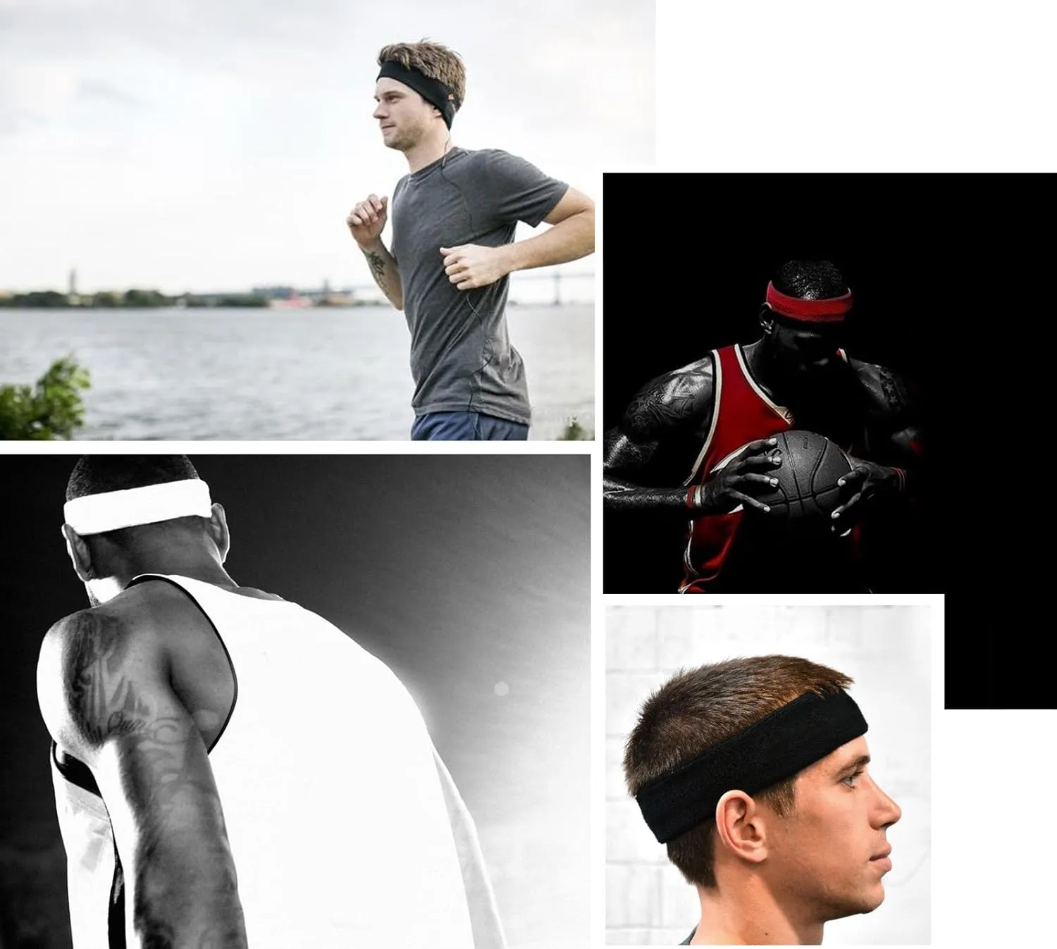 Mallofusa  10 PCS Sports Basketball Headband/Sweatband Head Sweat Band/Brace Gift Party Outdoor Activities