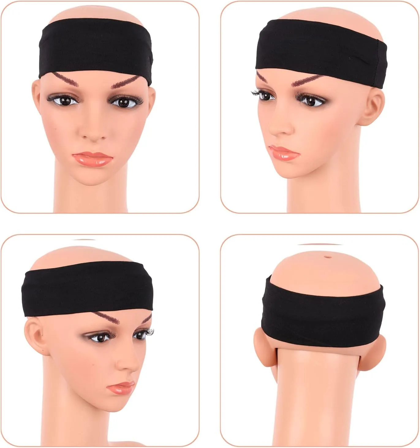 MapofBeauty 3 Pack Yoga Headbands Stretchy Cotton Head Band Hairwarp Sports Running Exercise Gym