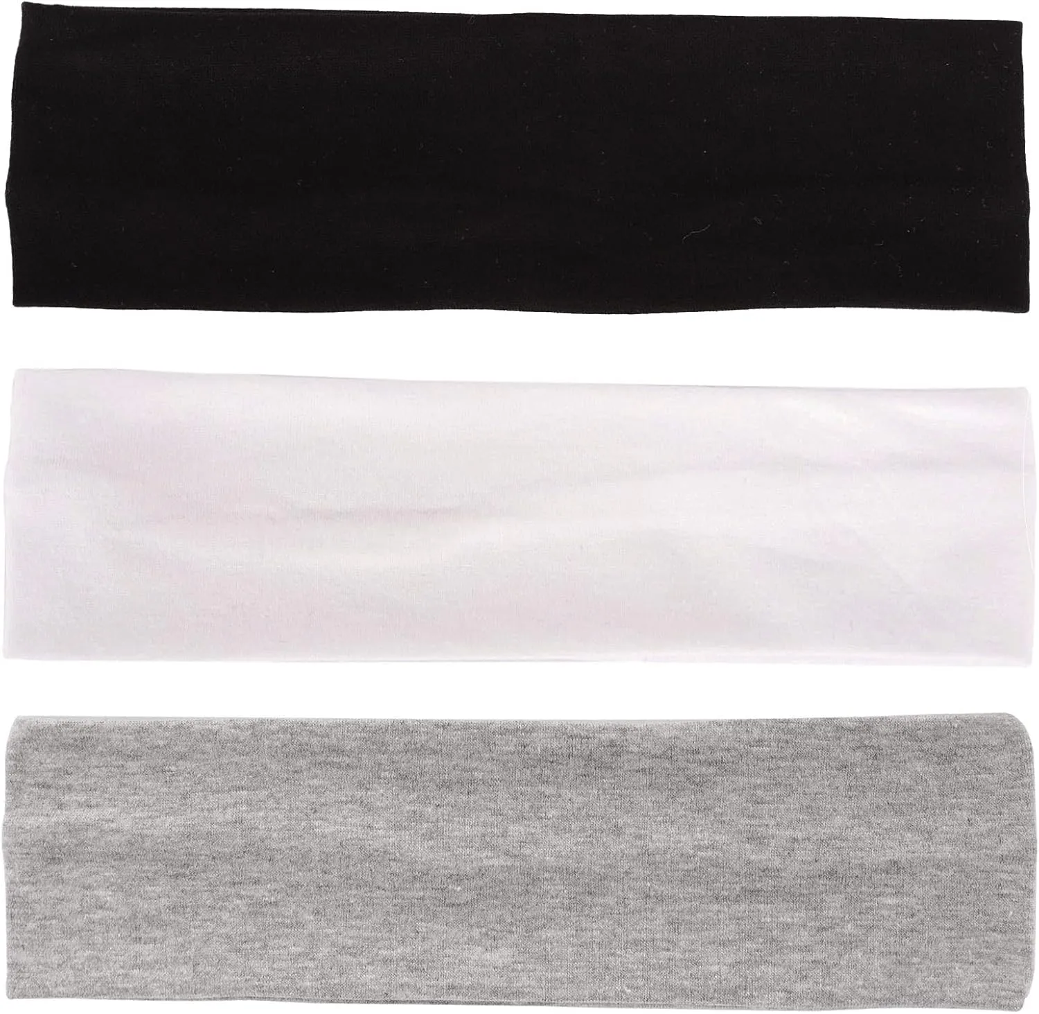 MapofBeauty 3 Pack Yoga Headbands Stretchy Cotton Head Band Hairwarp Sports Running Exercise Gym