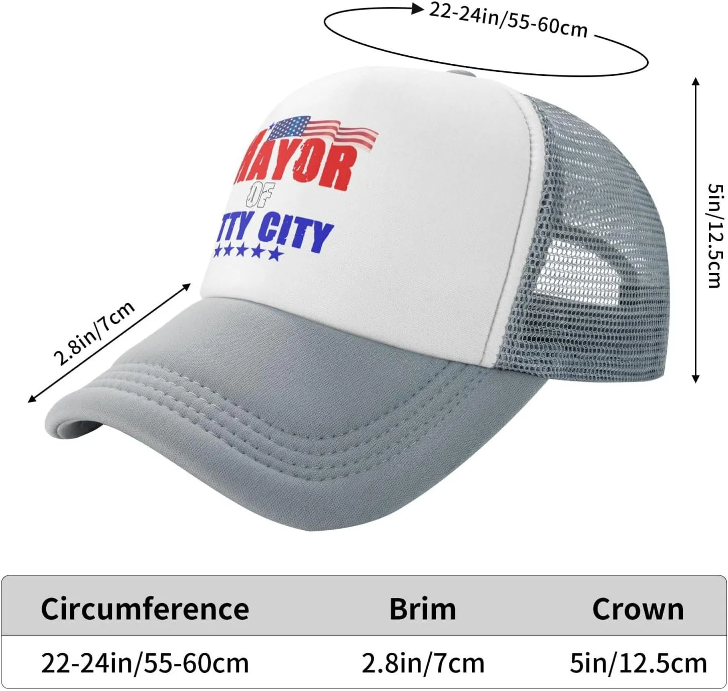 Mayor of Titty City Men's Black Adjustable Baseball Cap Vintage Dad Hat Trucker Cap