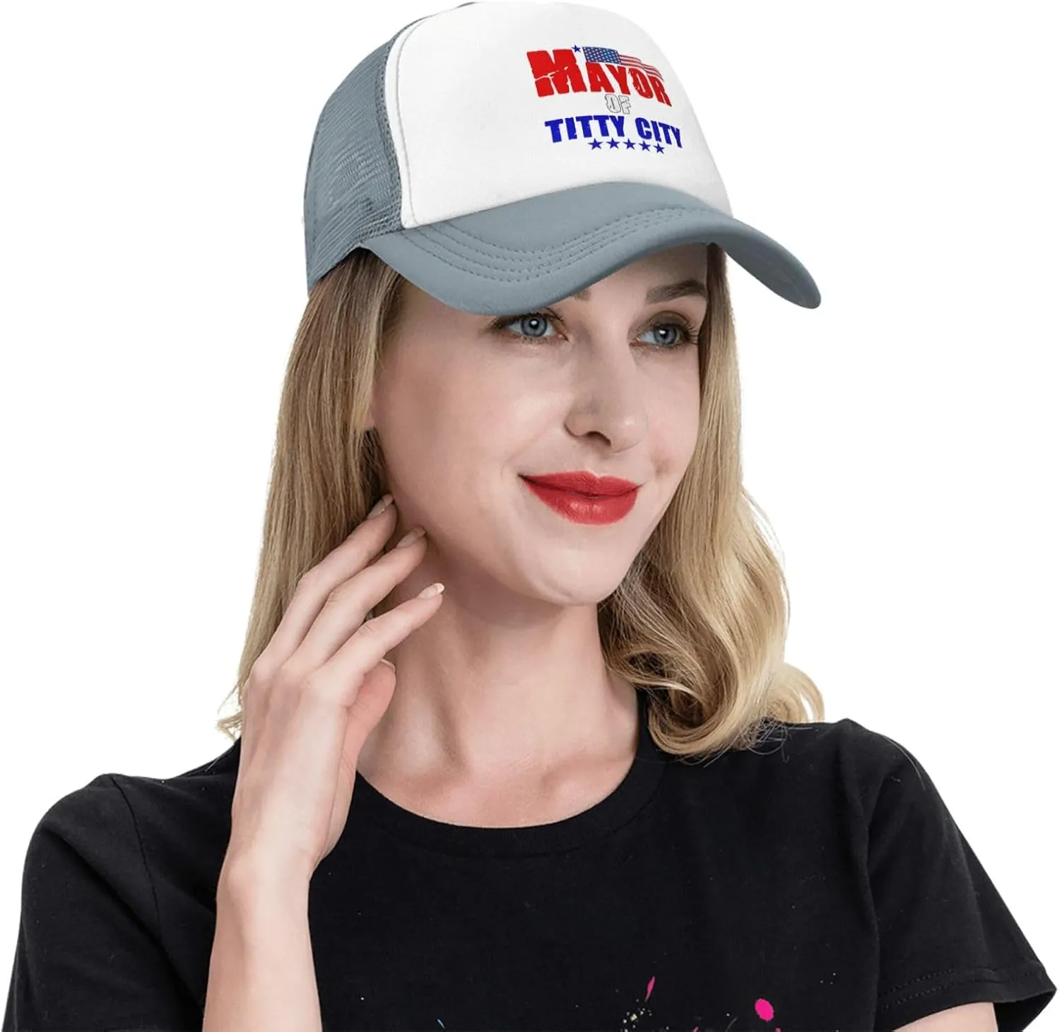 Mayor of Titty City Men's Black Adjustable Baseball Cap Vintage Dad Hat Trucker Cap