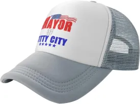 Mayor of Titty City Men's Black Adjustable Baseball Cap Vintage Dad Hat Trucker Cap