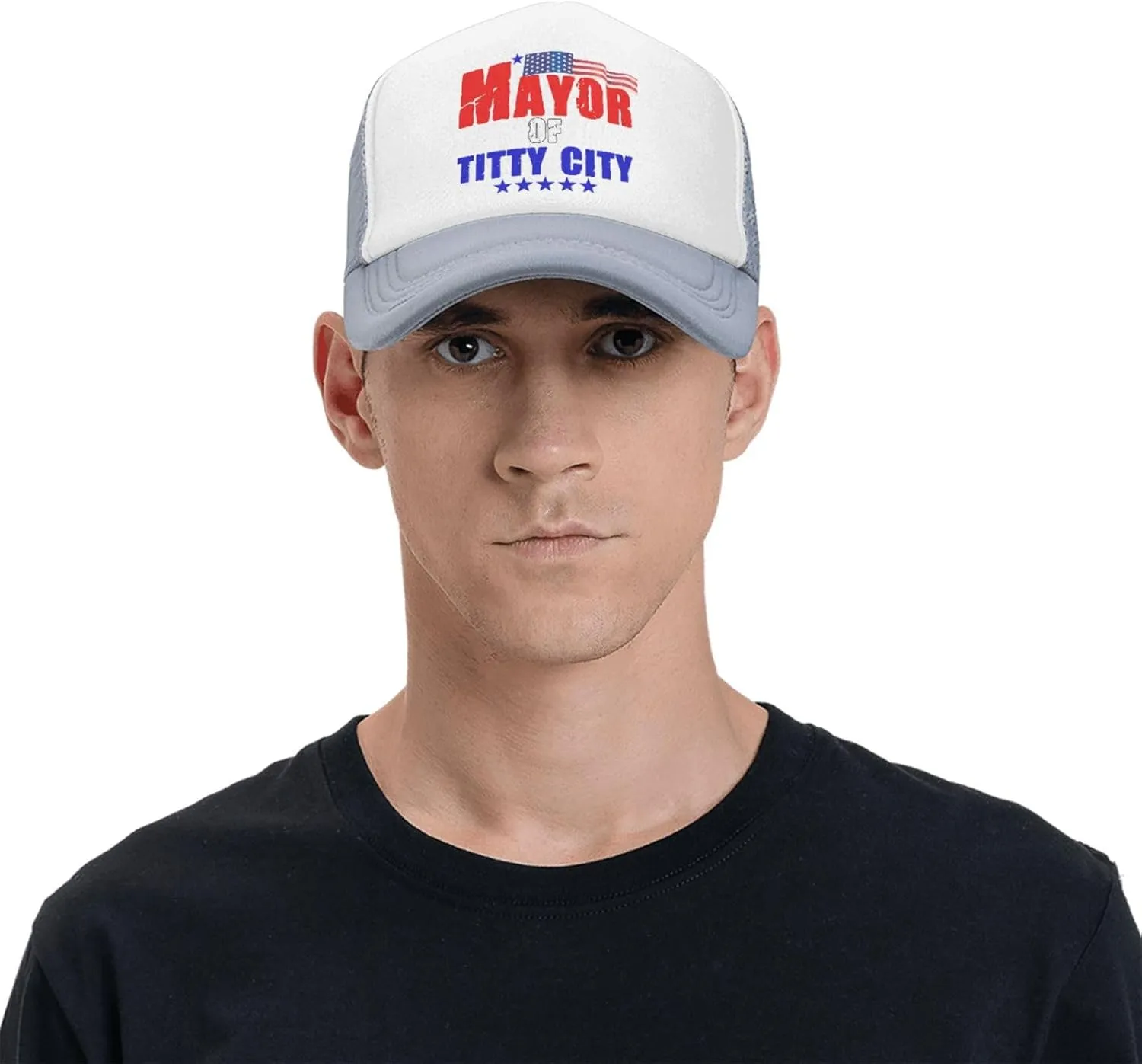 Mayor of Titty City Men's Black Adjustable Baseball Cap Vintage Dad Hat Trucker Cap