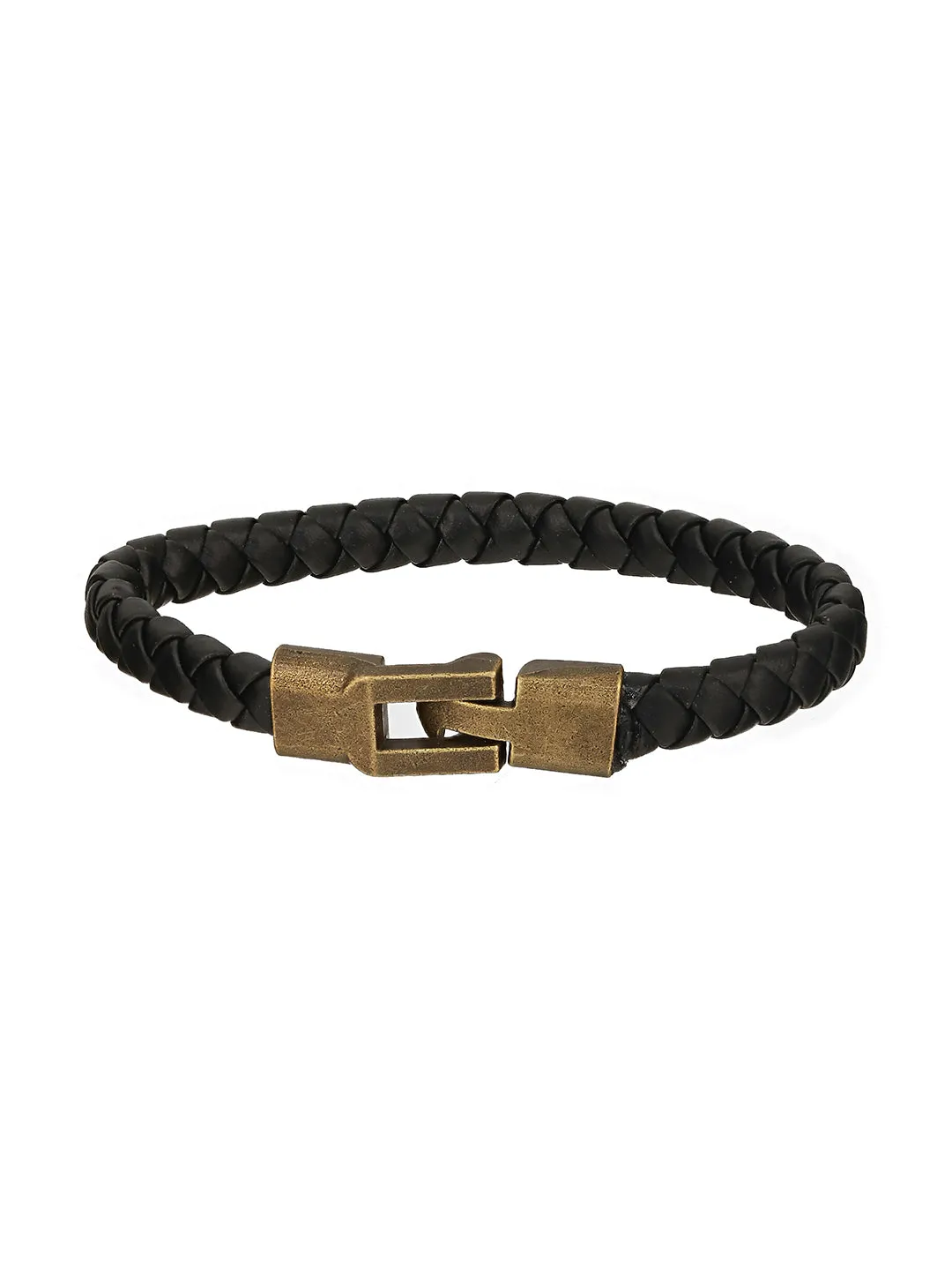 Men Pack Of 3 Grey And Black Elasticated Semi Precious Beaded Bracelet