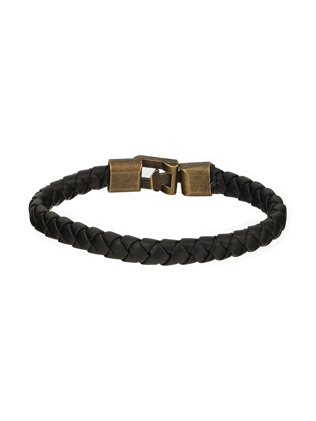 Men Pack Of 3 Grey And Black Elasticated Semi Precious Beaded Bracelet