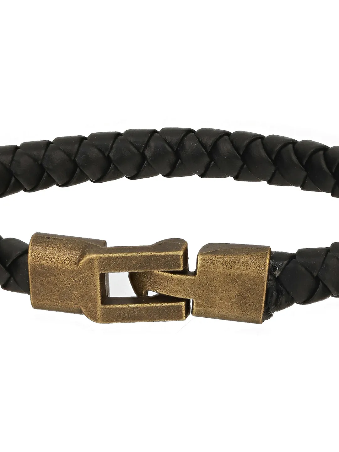 Men Pack Of 3 Grey And Black Elasticated Semi Precious Beaded Bracelet