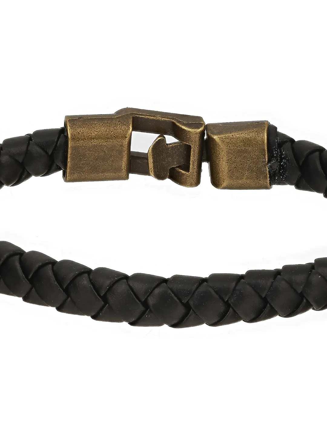 Men Pack Of 3 Grey And Black Elasticated Semi Precious Beaded Bracelet