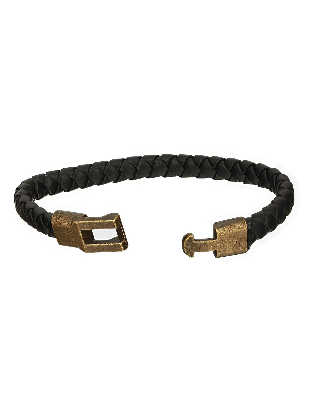 Men Pack Of 3 Grey And Black Elasticated Semi Precious Beaded Bracelet