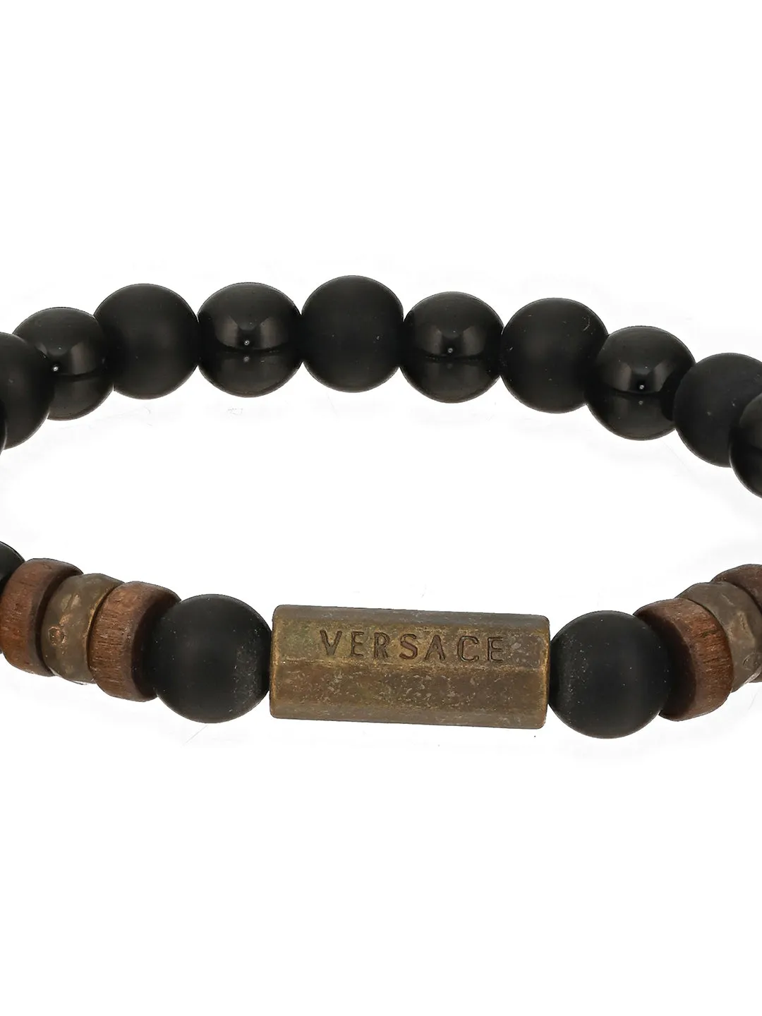 Men Pack Of 3 Grey And Black Elasticated Semi Precious Beaded Bracelet