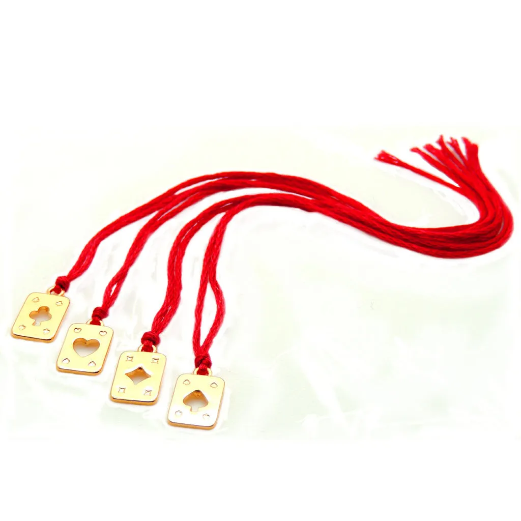Mini Playing Card Charm Red String Bracelet