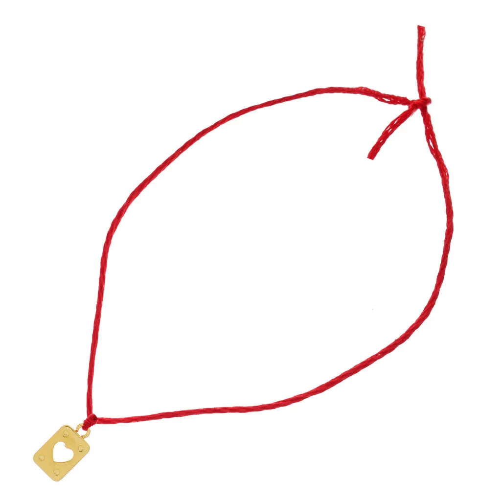 Mini Playing Card Charm Red String Bracelet