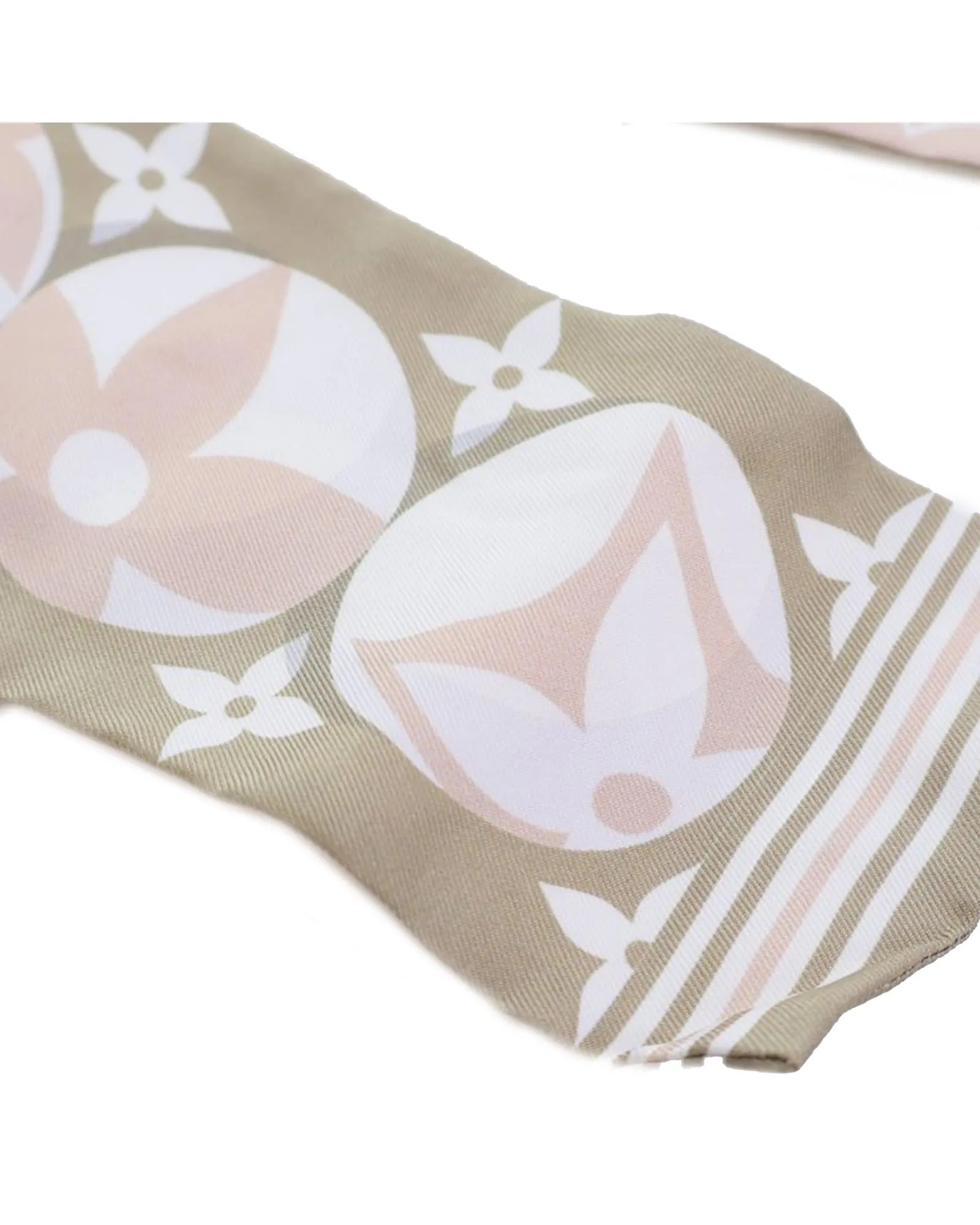 Monogram Silk Bandeau with Marble Pattern