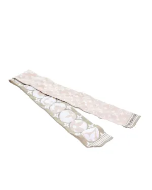 Monogram Silk Bandeau with Marble Pattern