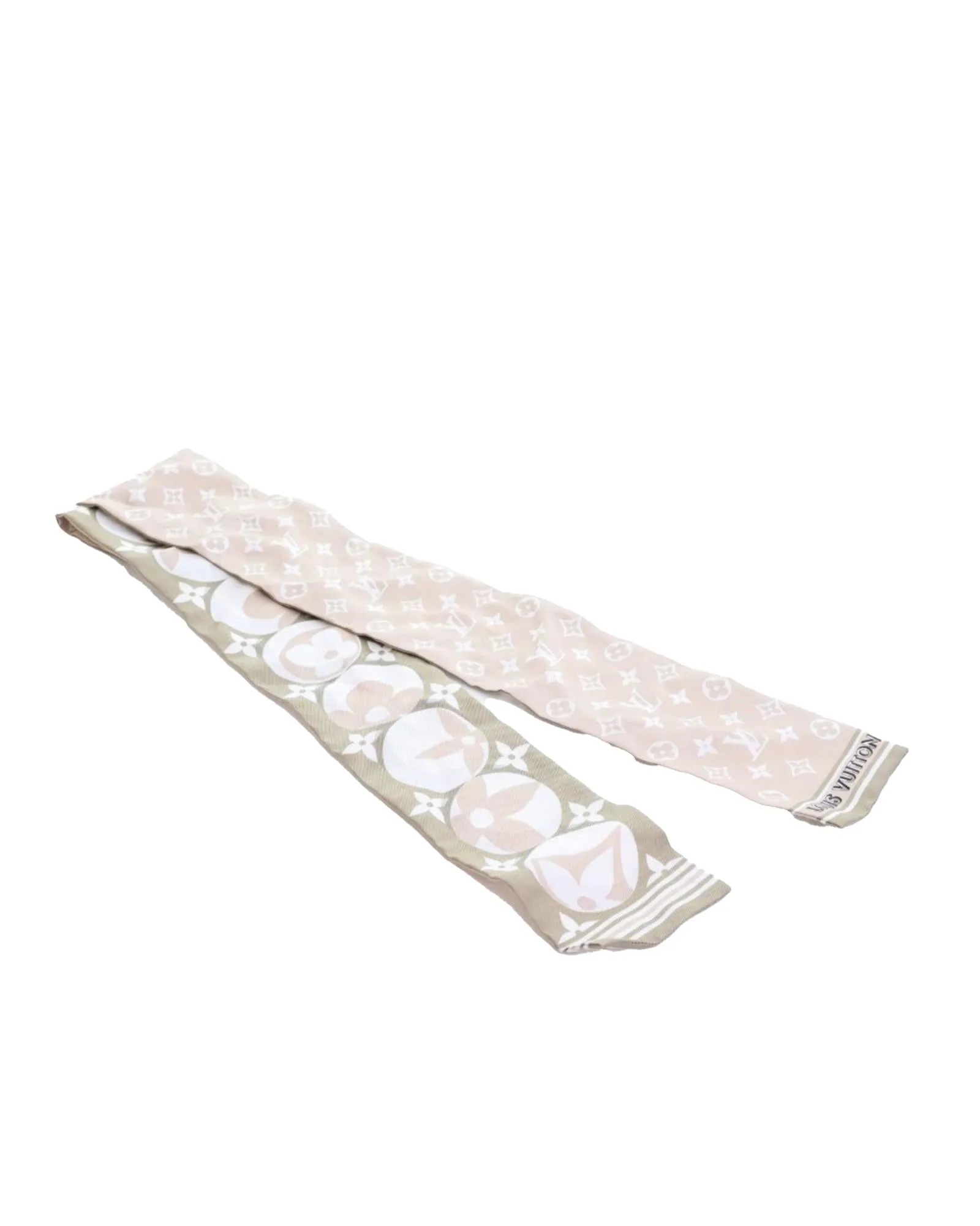Monogram Silk Bandeau with Marble Pattern
