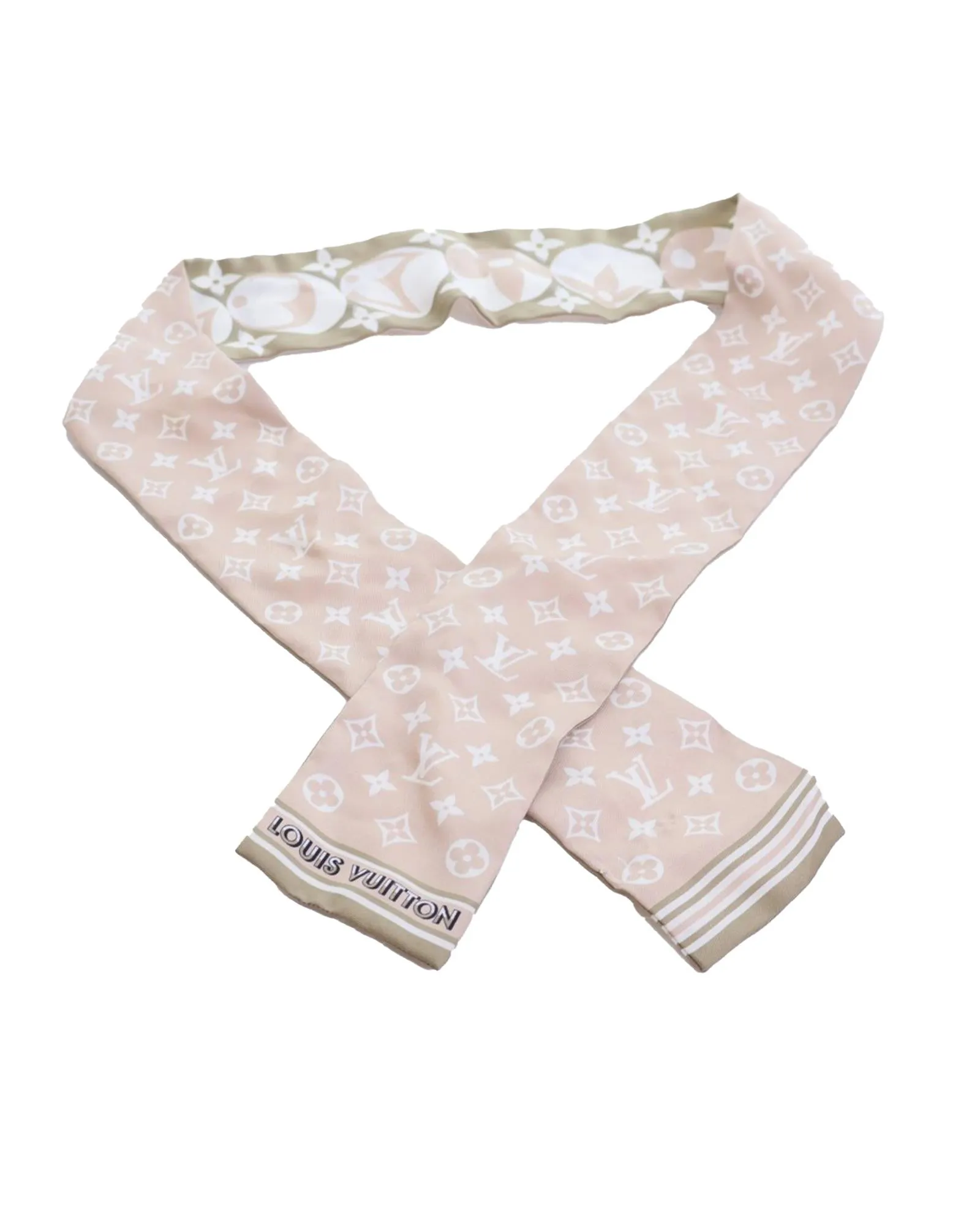 Monogram Silk Bandeau with Marble Pattern