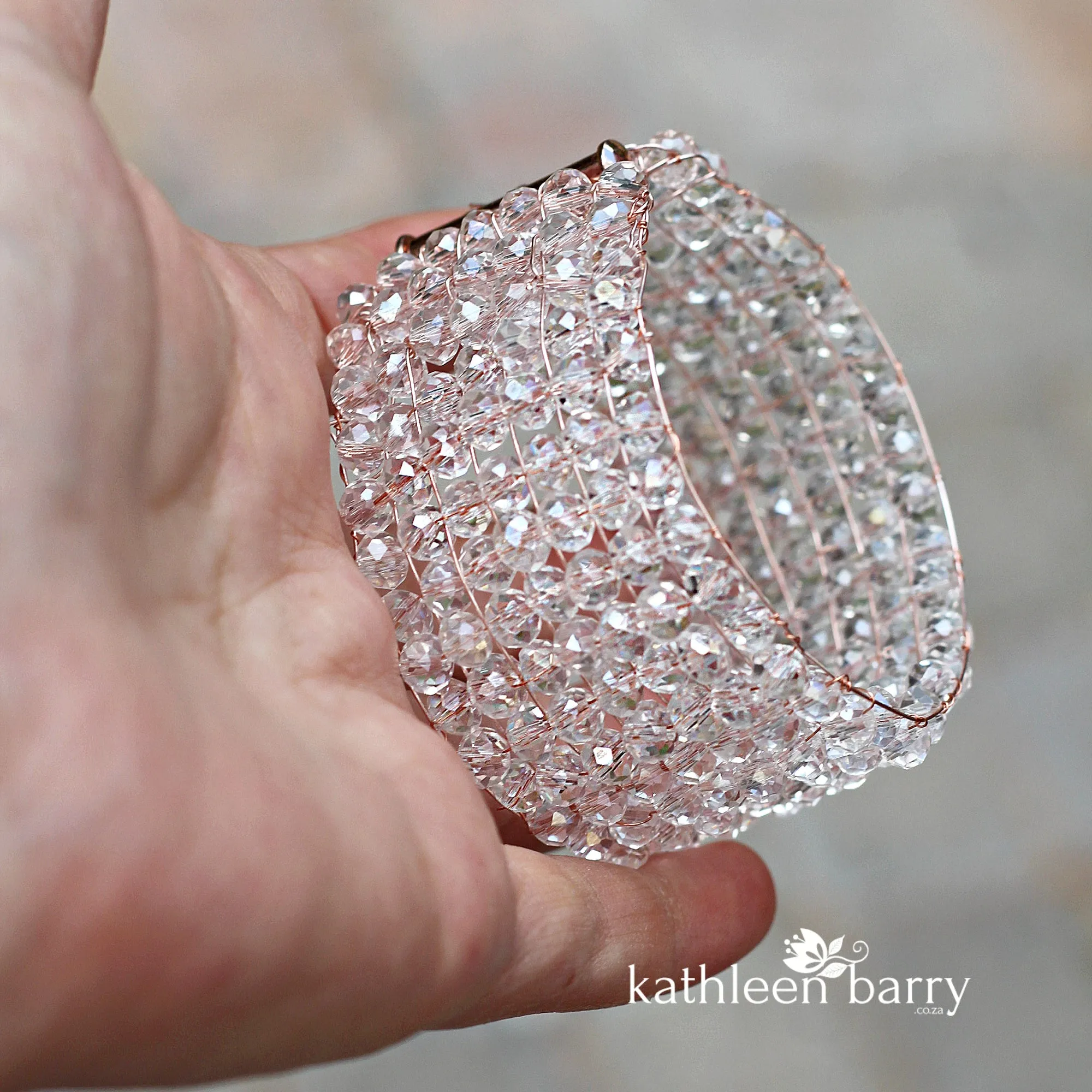 Morgan crystal cuff bracelet - Available in Gold, Silver or Rose Gold