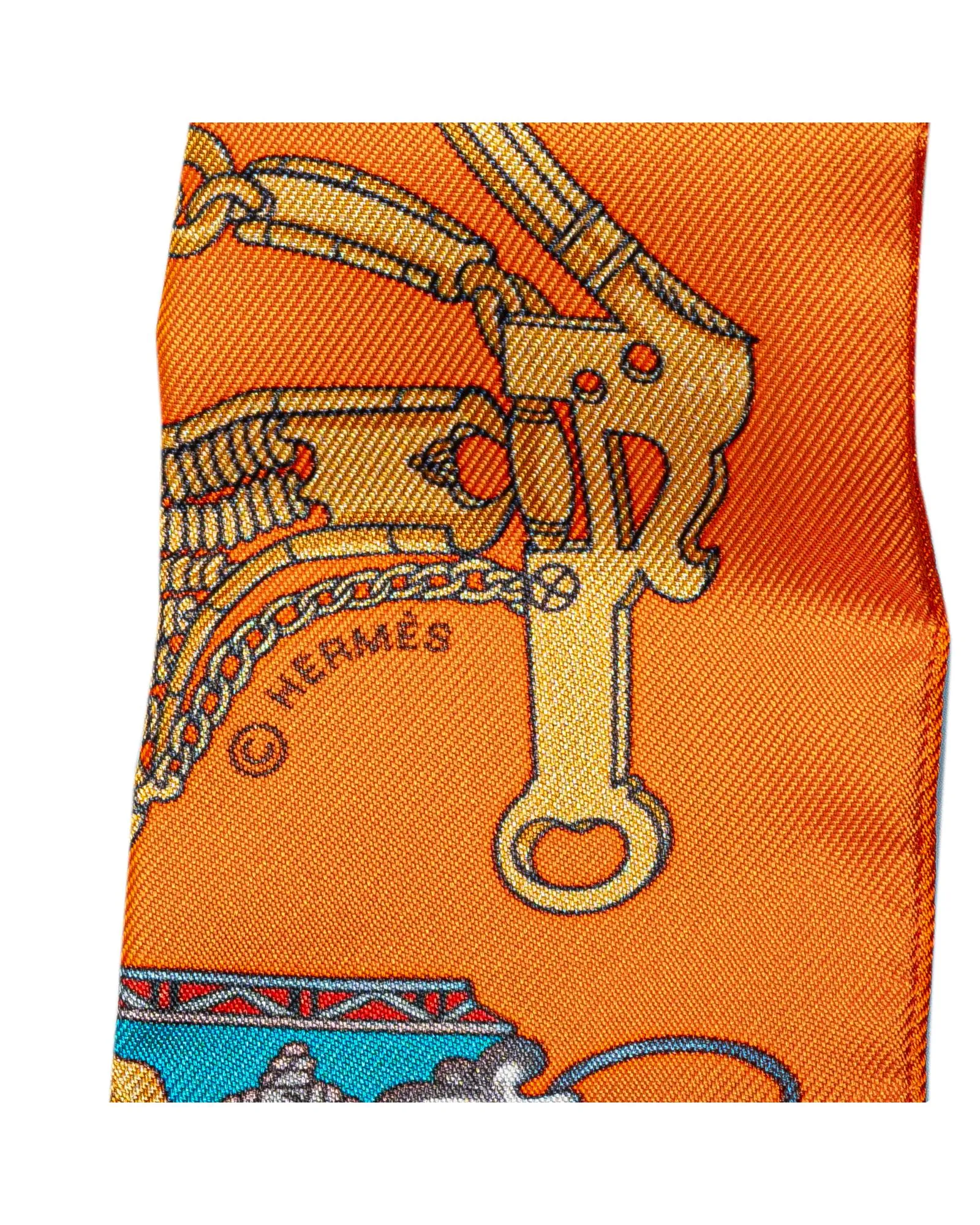 Mors Et Gourmettes Remix Silk Twilly Scarf
