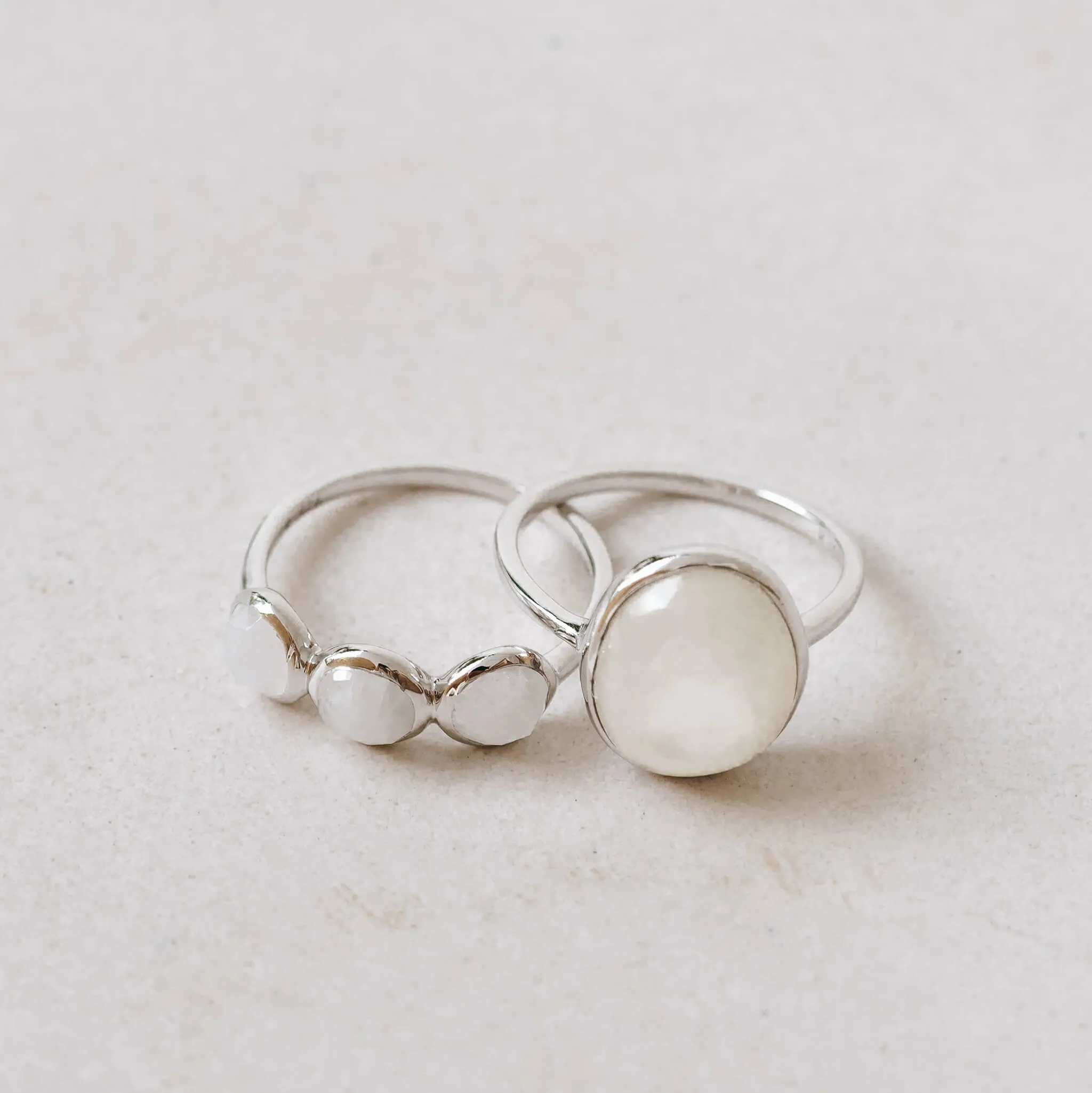 Mother of Pearl Silver Ring - Margit