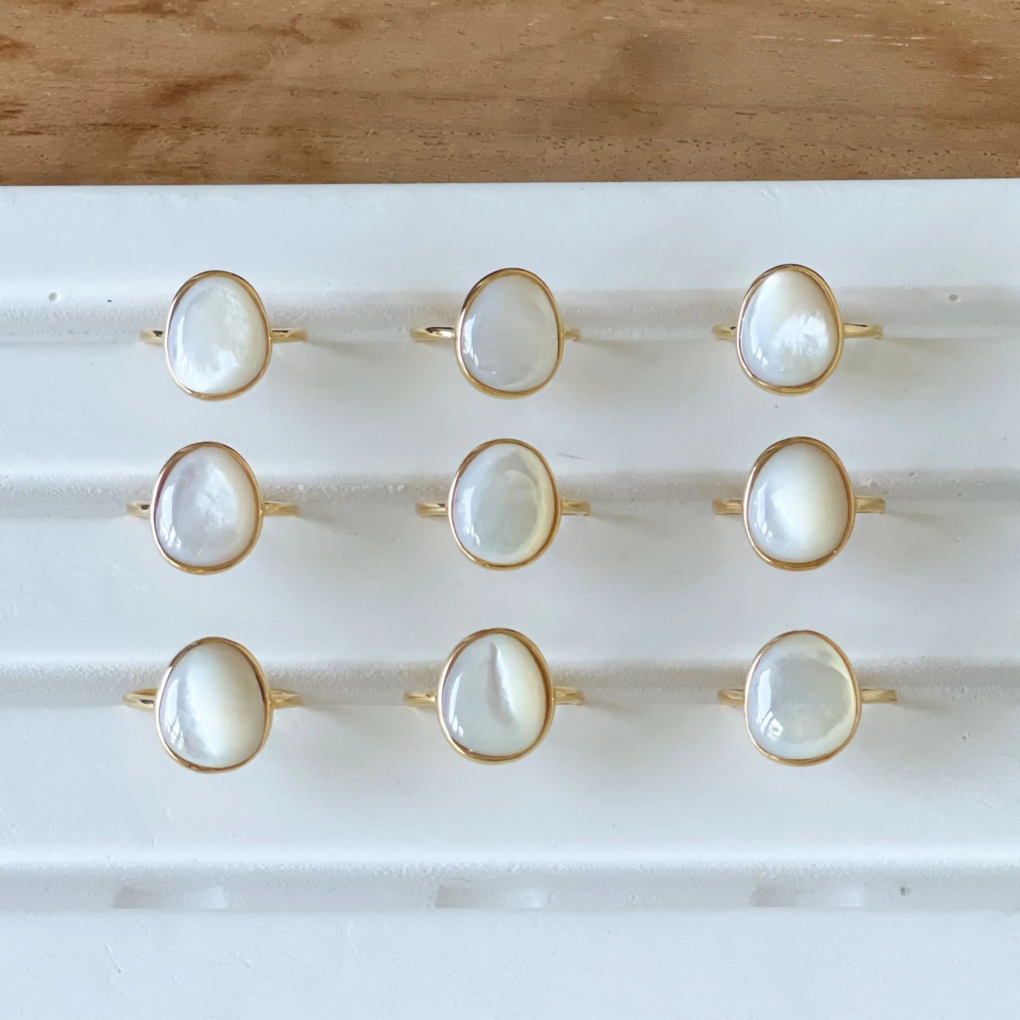 Mother of Pearl Silver Ring - Margit