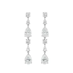 Multi Pear CZ Drop Earrings