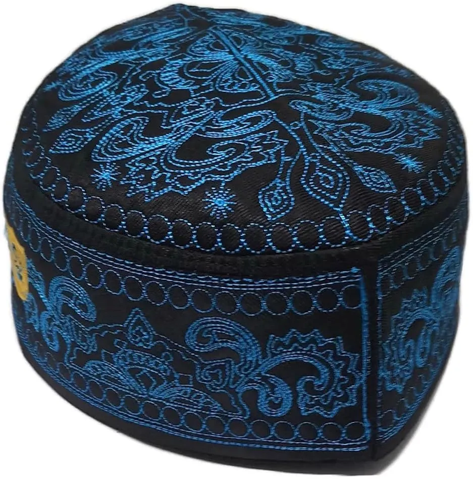 Muslim Kufi Hat for Men ALW011 Islam Prayer Skull Cap Unique Design Topi Ramadan Eid Gift
