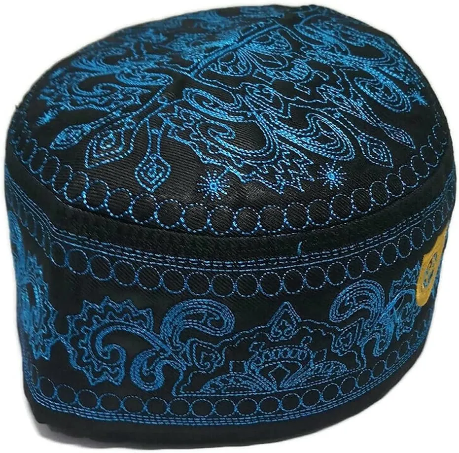 Muslim Kufi Hat for Men ALW011 Islam Prayer Skull Cap Unique Design Topi Ramadan Eid Gift