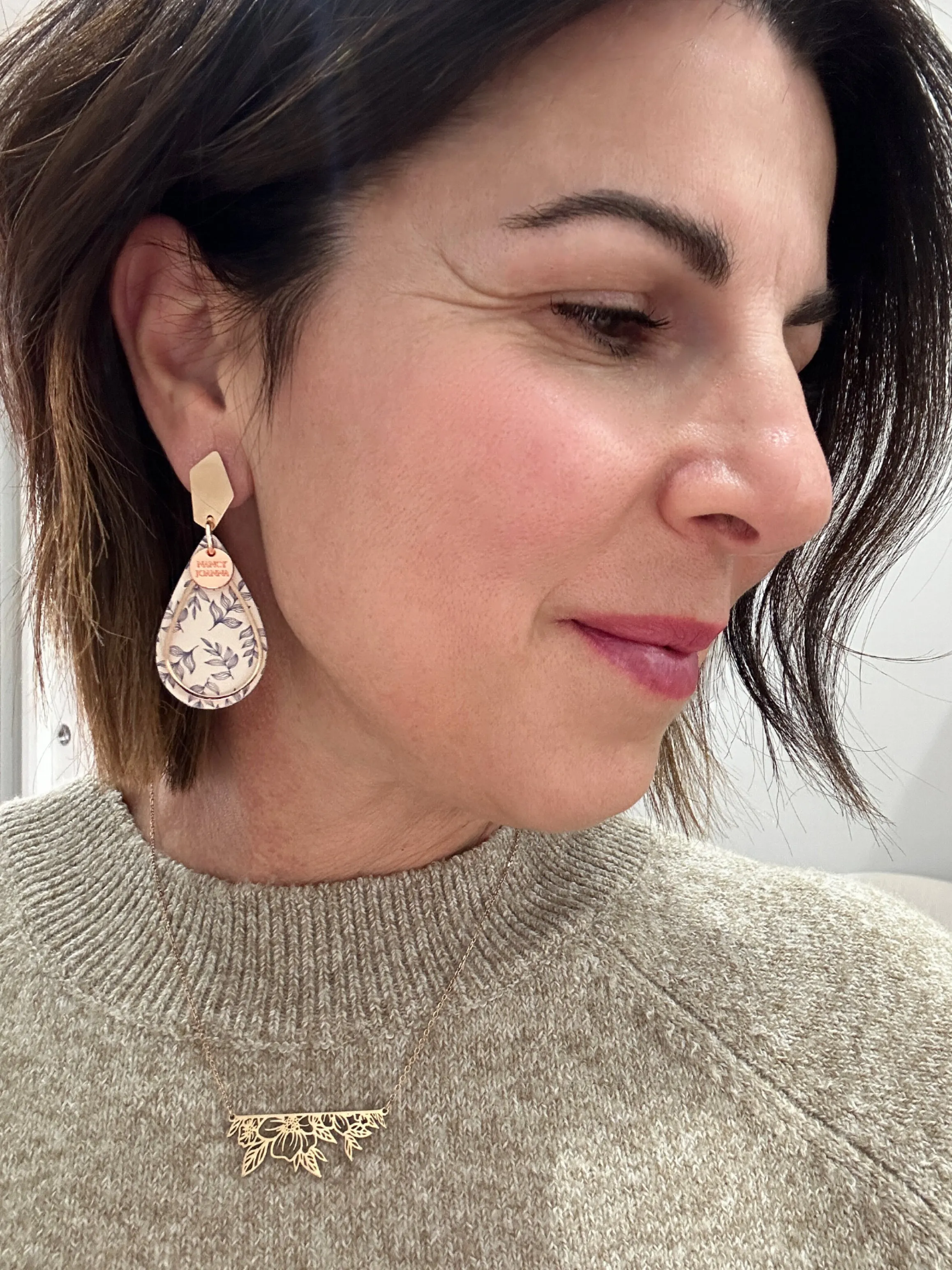 Navy Leaf Mini Teardrops
