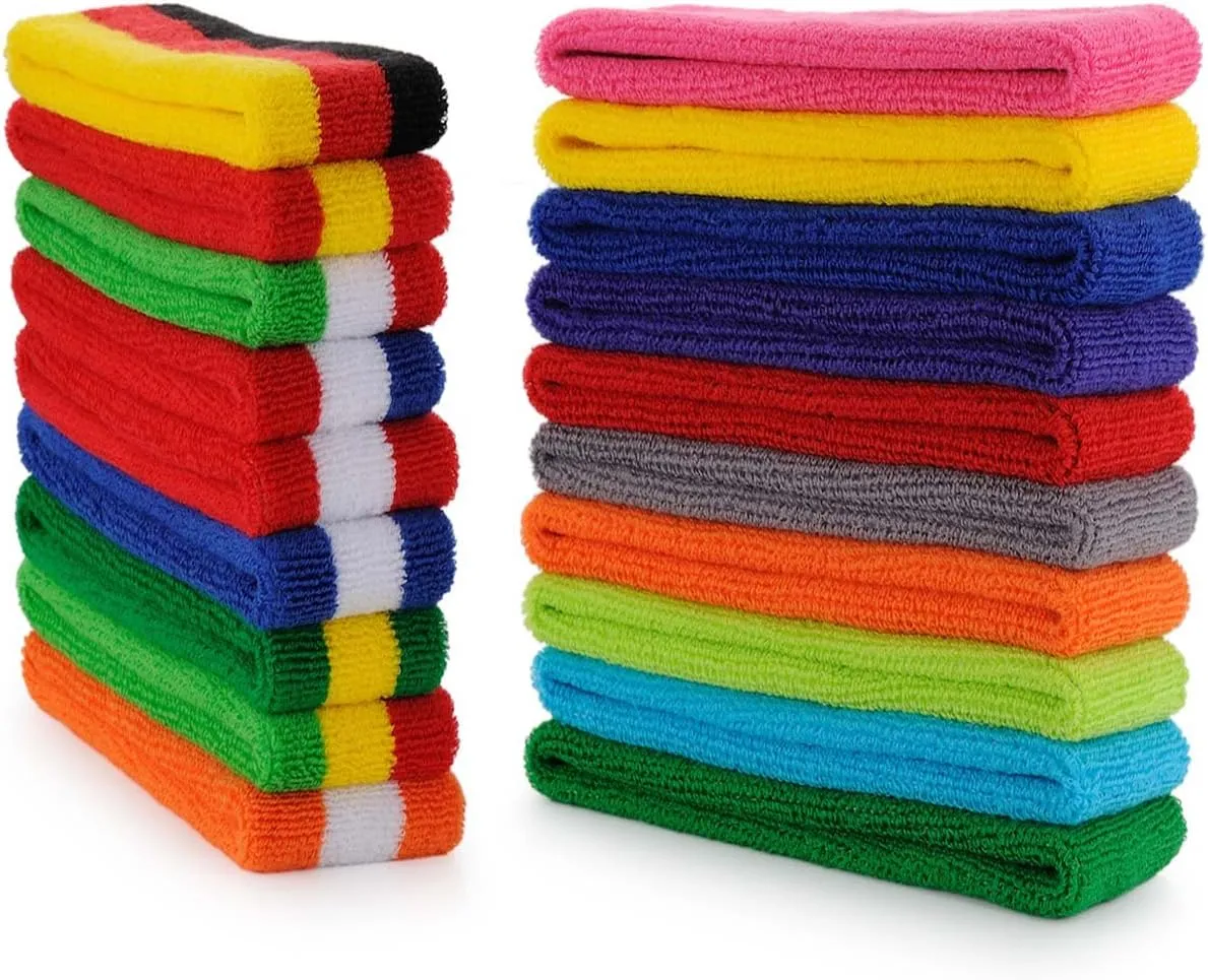 ONUPGO Sweatband Headbands for Men & Women -3PCS/12PCS Sports Headbands Moisture Wicking Athletic Cotton Terry Cloth Head Band