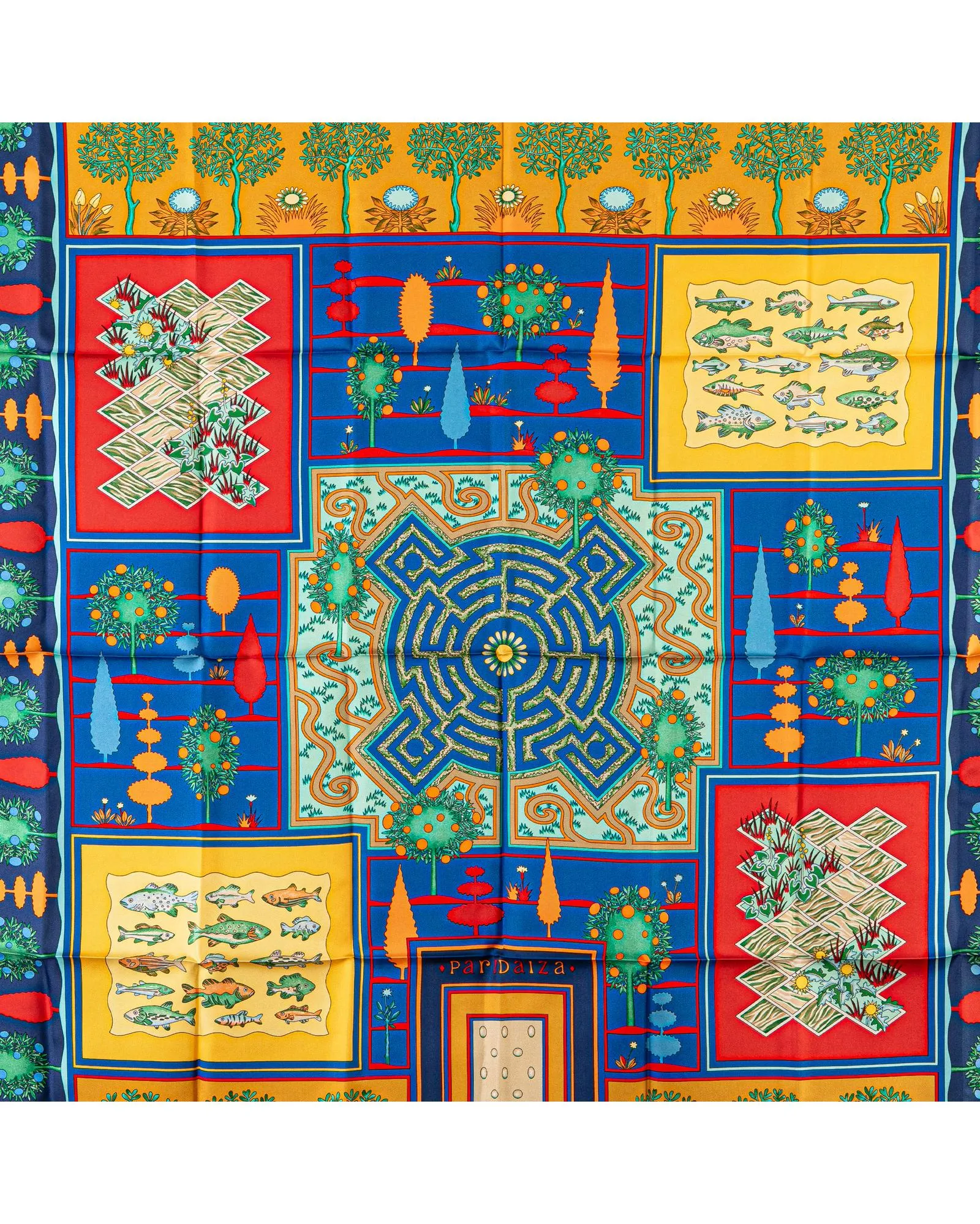 Paridaiza Print 100% Silk Scarf