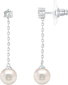 PAVOI 14K Gold Plated Sterling Silver Posts Shell Pearl Dangle Drop Earrings | Bridal Pearl Earrings for Women