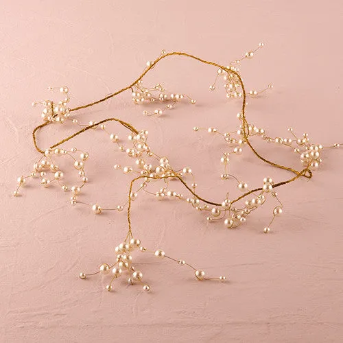 PEARL & VINTAGE GOLD WIRE ORNAMENTAL GARLAND
