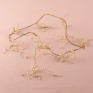 PEARL & VINTAGE GOLD WIRE ORNAMENTAL GARLAND