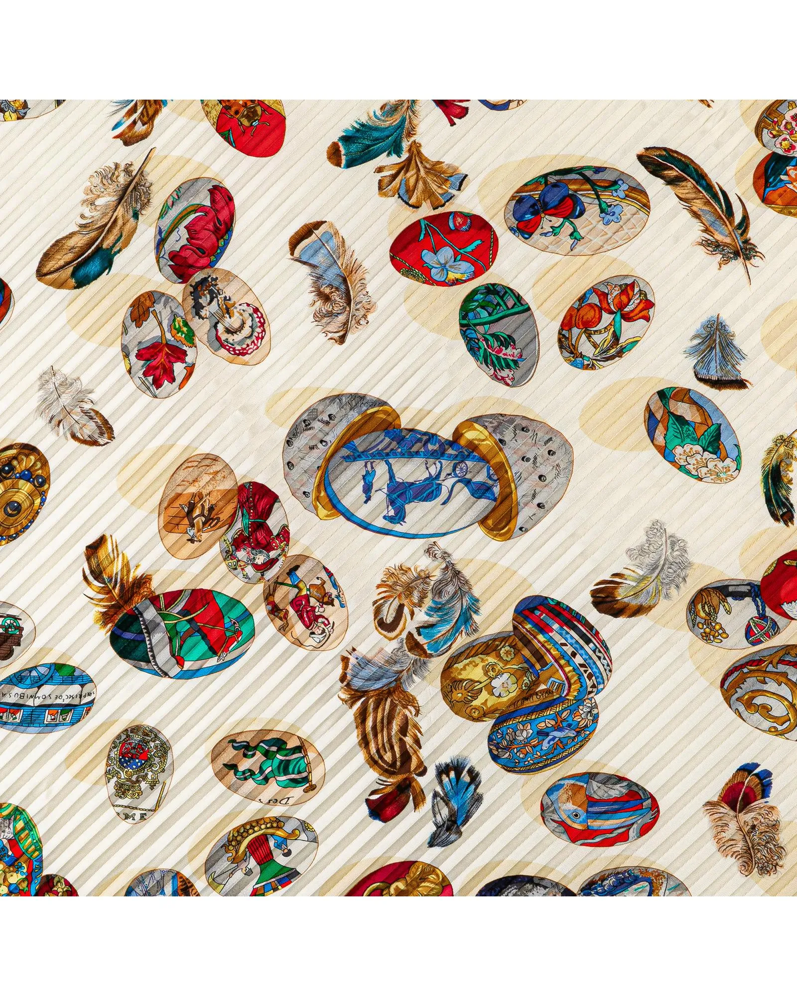 Pleated Silk Scarf with Print Design