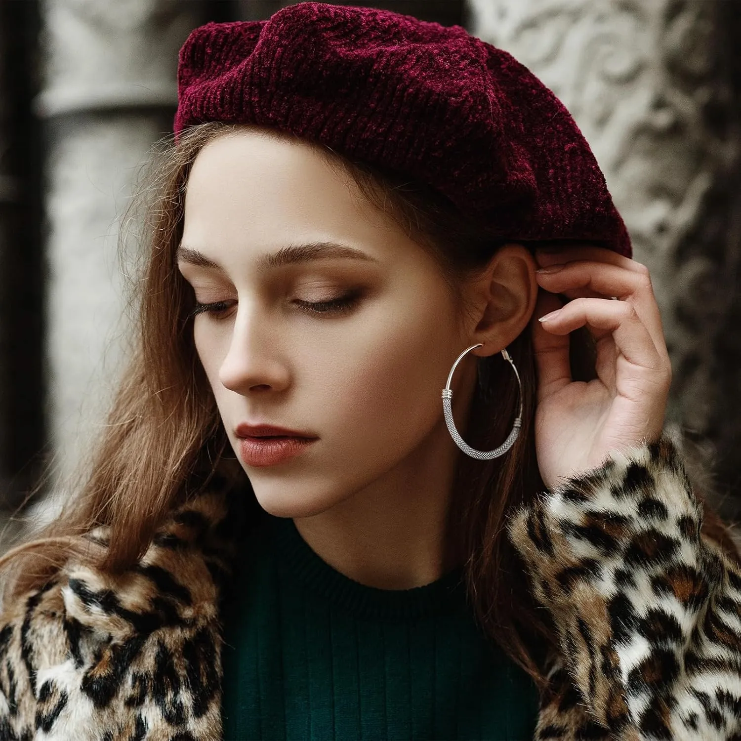 PROSTEEL Chunky Hoop Earrings For Women, 20mm/30mm/40mm/60mm/80mm/100mm, Gold Plated/Black Stainless Steel Hoops Earrings Statement Jewelry