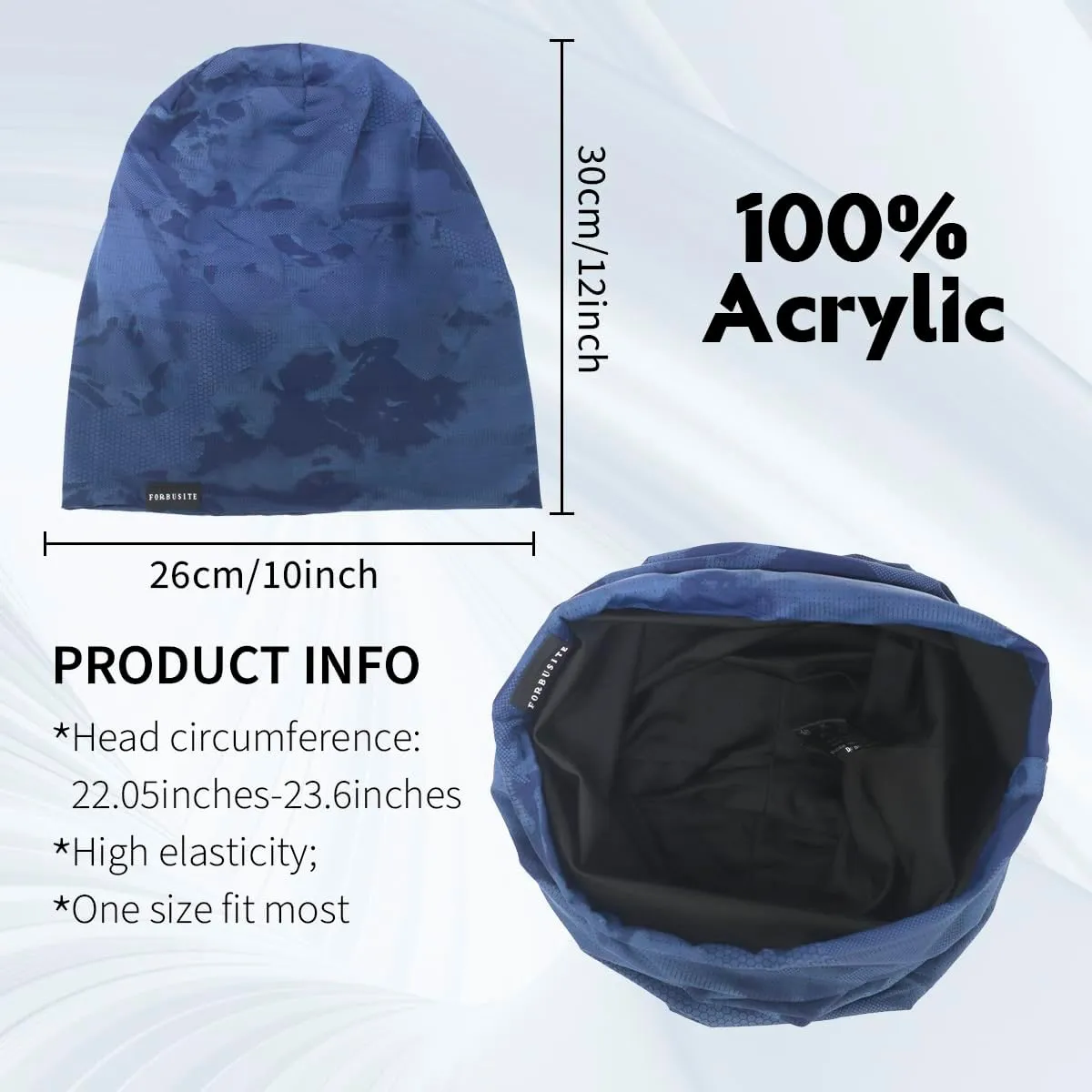 Ruphedy Mens Summer Slouchy Beanie Long Baggy Lightweight Skull Cap Quick Drying