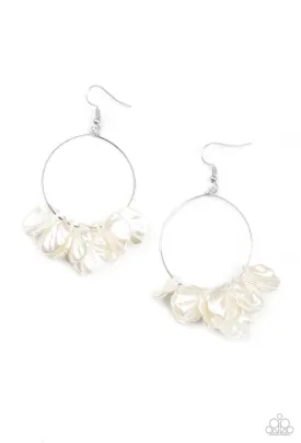 Sailboats and Seashells White Earrings - Paparazzi Accessories