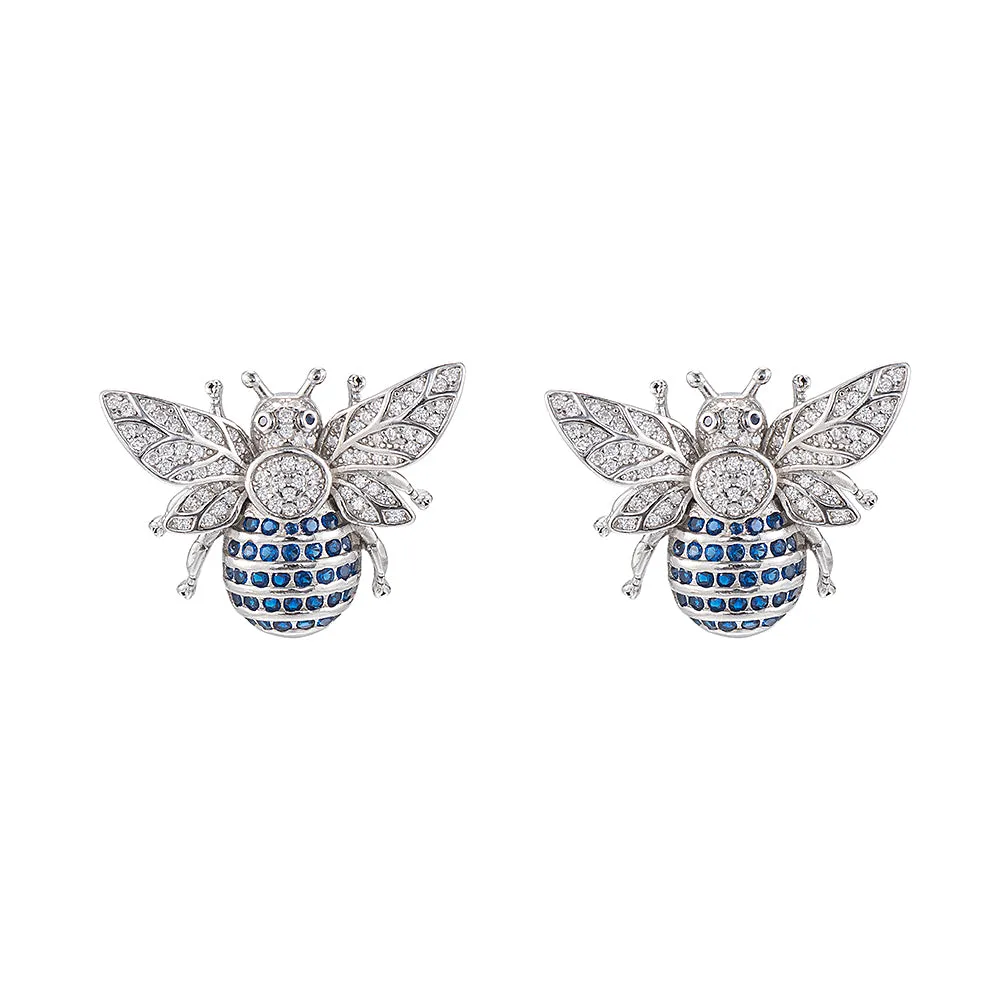 Sapphire Bee Statement Earrings