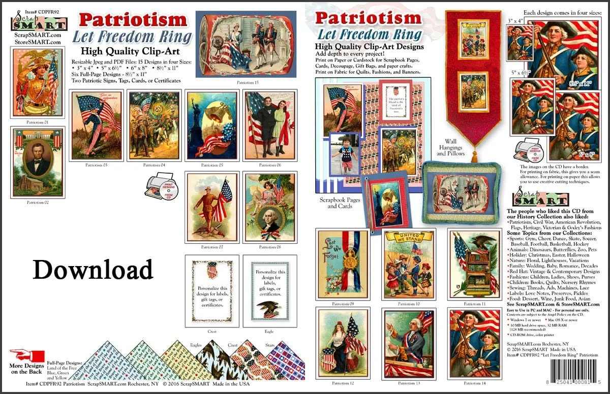 ScrapSMART - Patriotism: Let Freedom Ring Software Collection - Jpeg & PDF Files [Download]