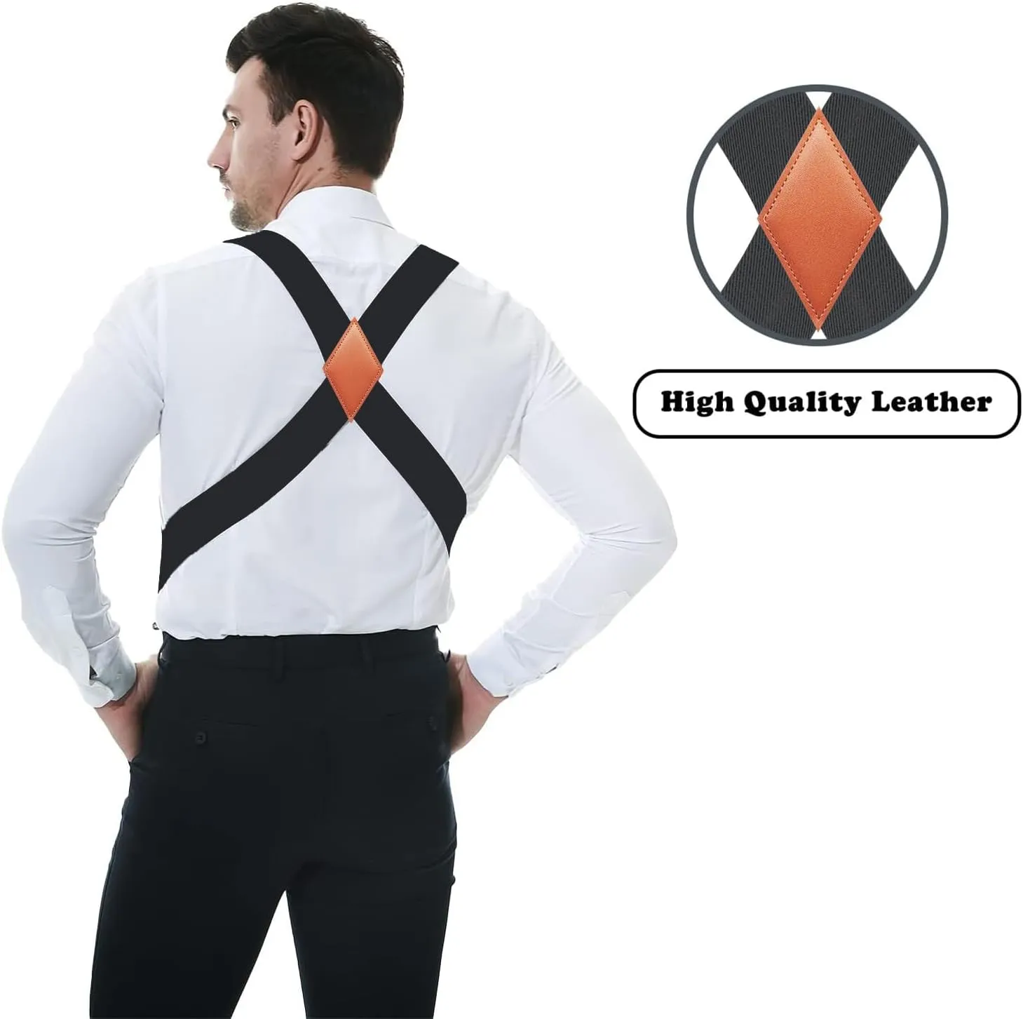 Side Clips Suspenders for Men Heavy Duty 2" Trucker Style Work Suspender