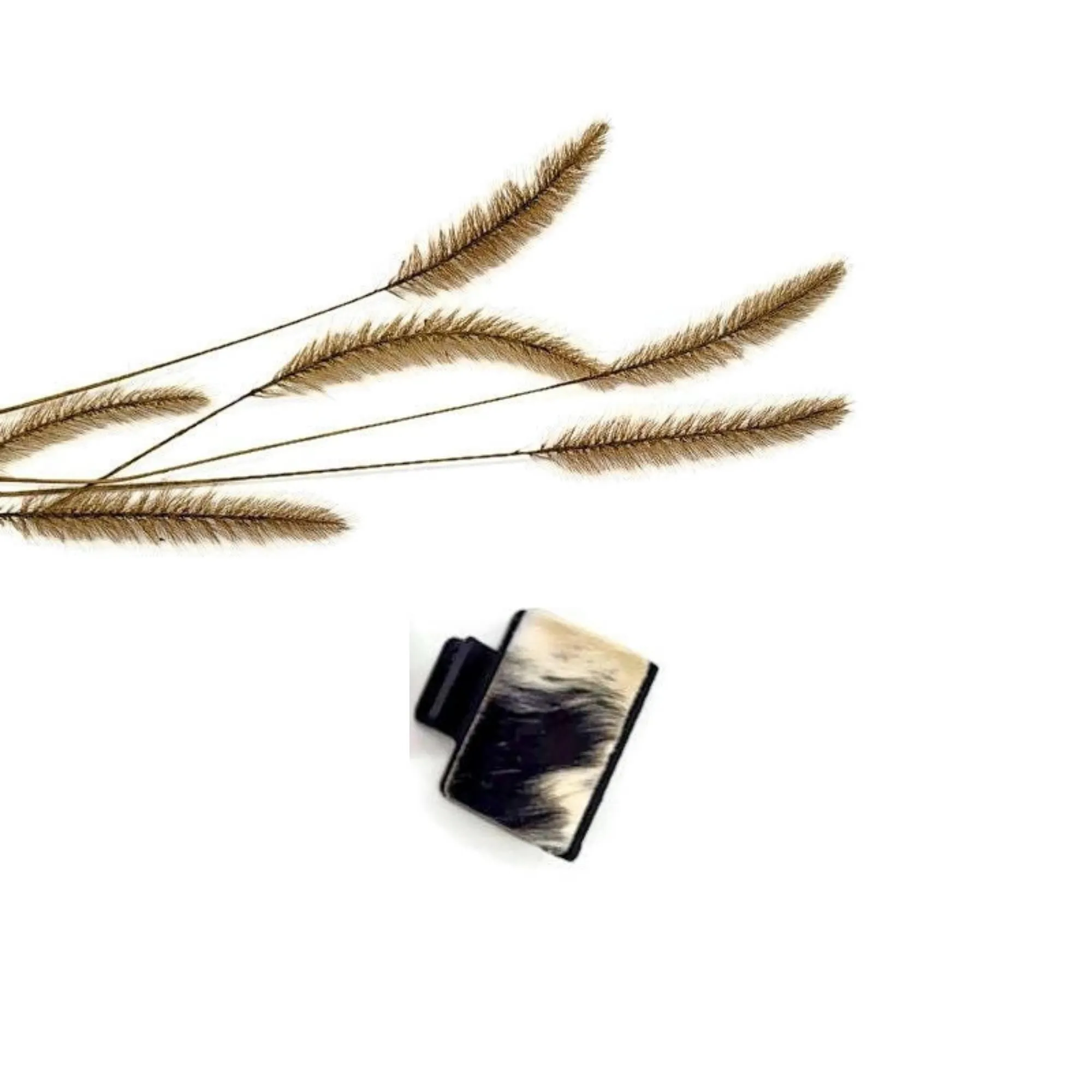 Small Leather & Cowhide Claw Hair Clip
