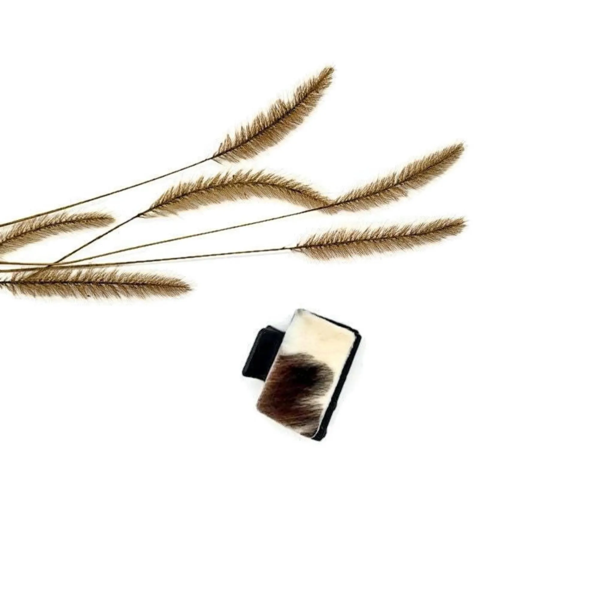 Small Leather & Cowhide Claw Hair Clip