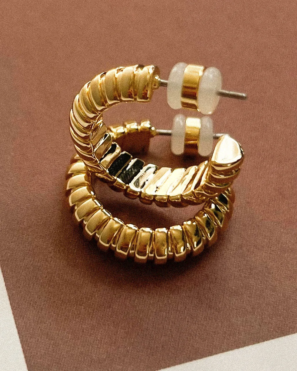 Snake Chain Hoops- Gold