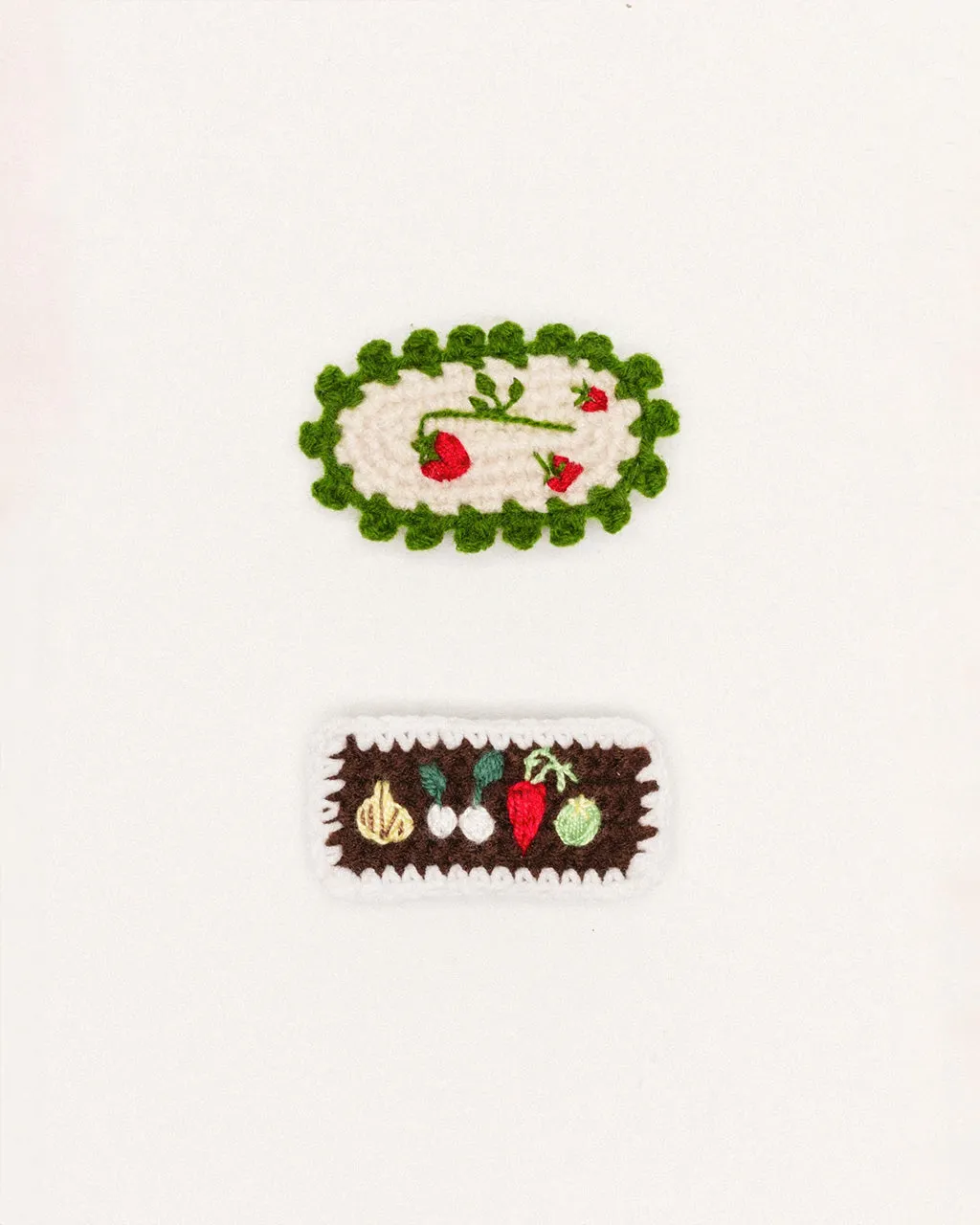 Strawberry Fields Crochet Hair Clips